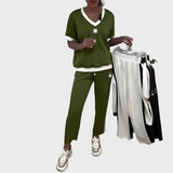 Ženski Neformalni Set s Topom i Hlačama s V-izrezom