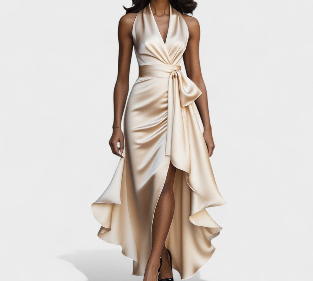 Ema - Satenska svečana haljina s volanima