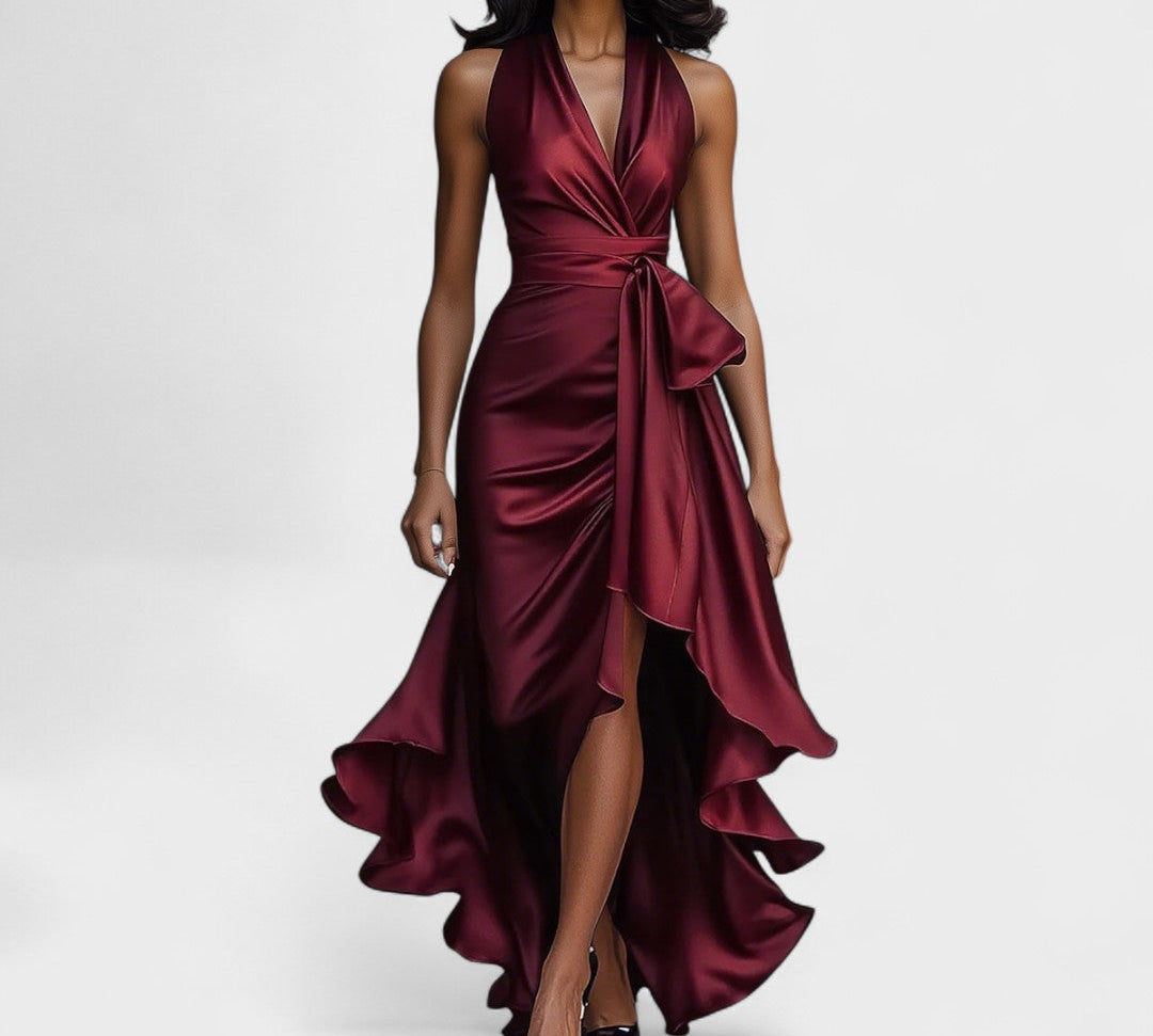 Ema - Satenska svečana haljina s volanima