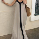 Nancy | Otok stil Lavechic Colorblock Midi haljina Izgled