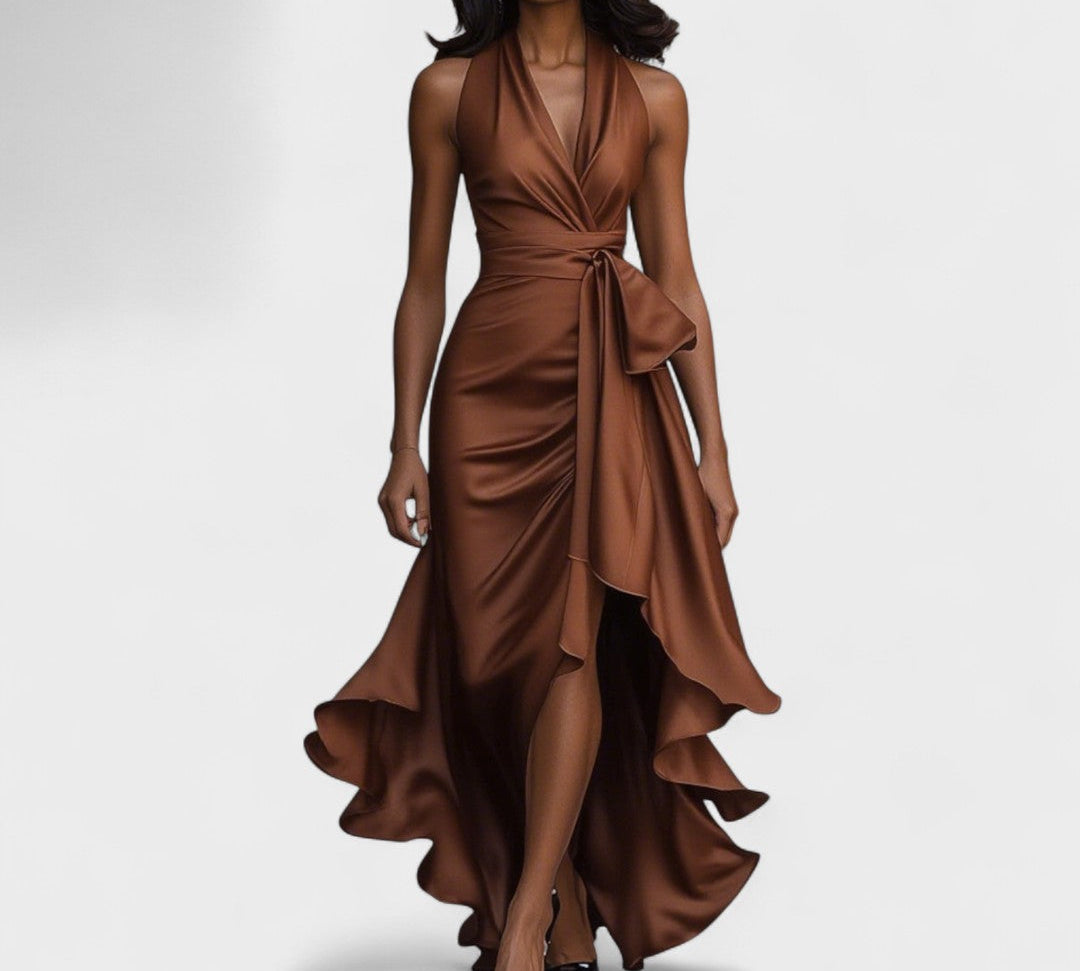 Ema - Satenska svečana haljina s volanima