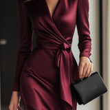 Isabella - Satin Wrap Elegance Dress