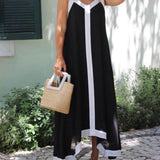 Nancy | Ljetna Lavechic Midi Haljina s Colorblock Uzorkom