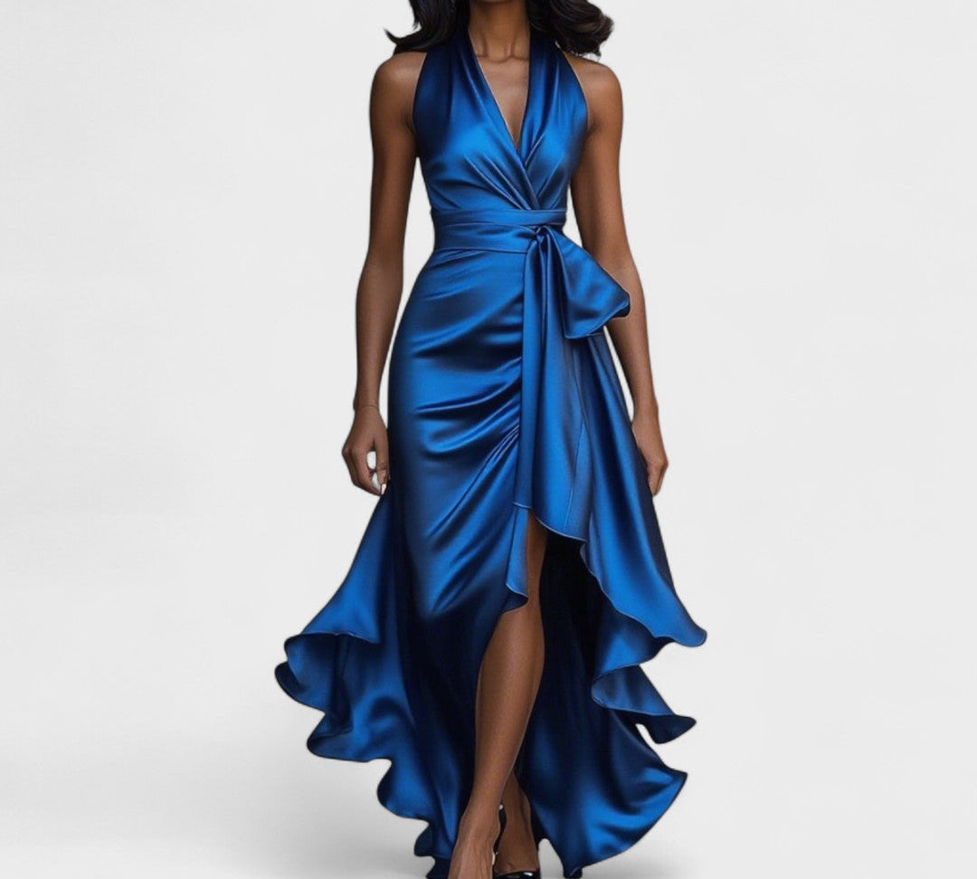 Ema - Satenska svečana haljina s volanima