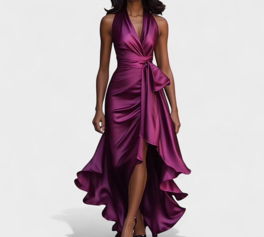 Ema - Satenska svečana haljina s volanima