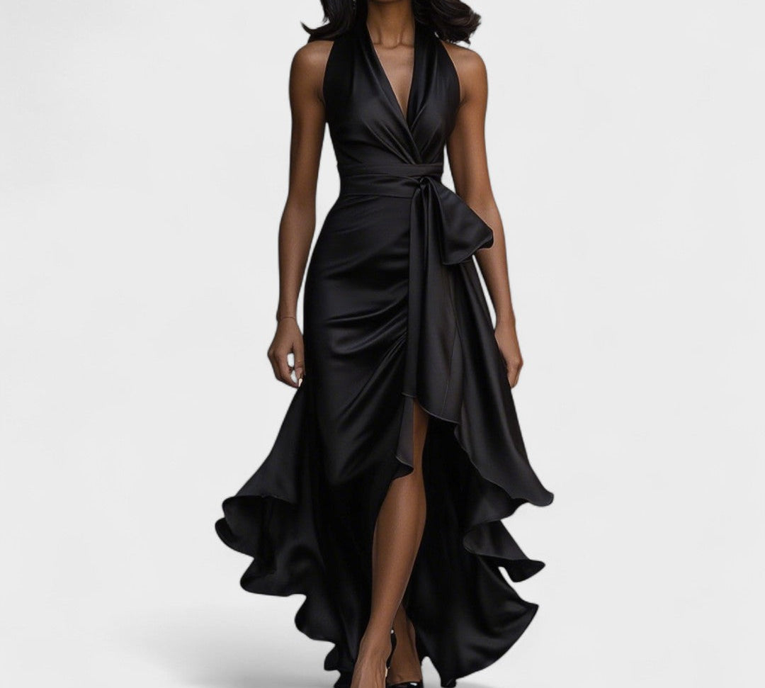 Ema - Satenska svečana haljina s volanima