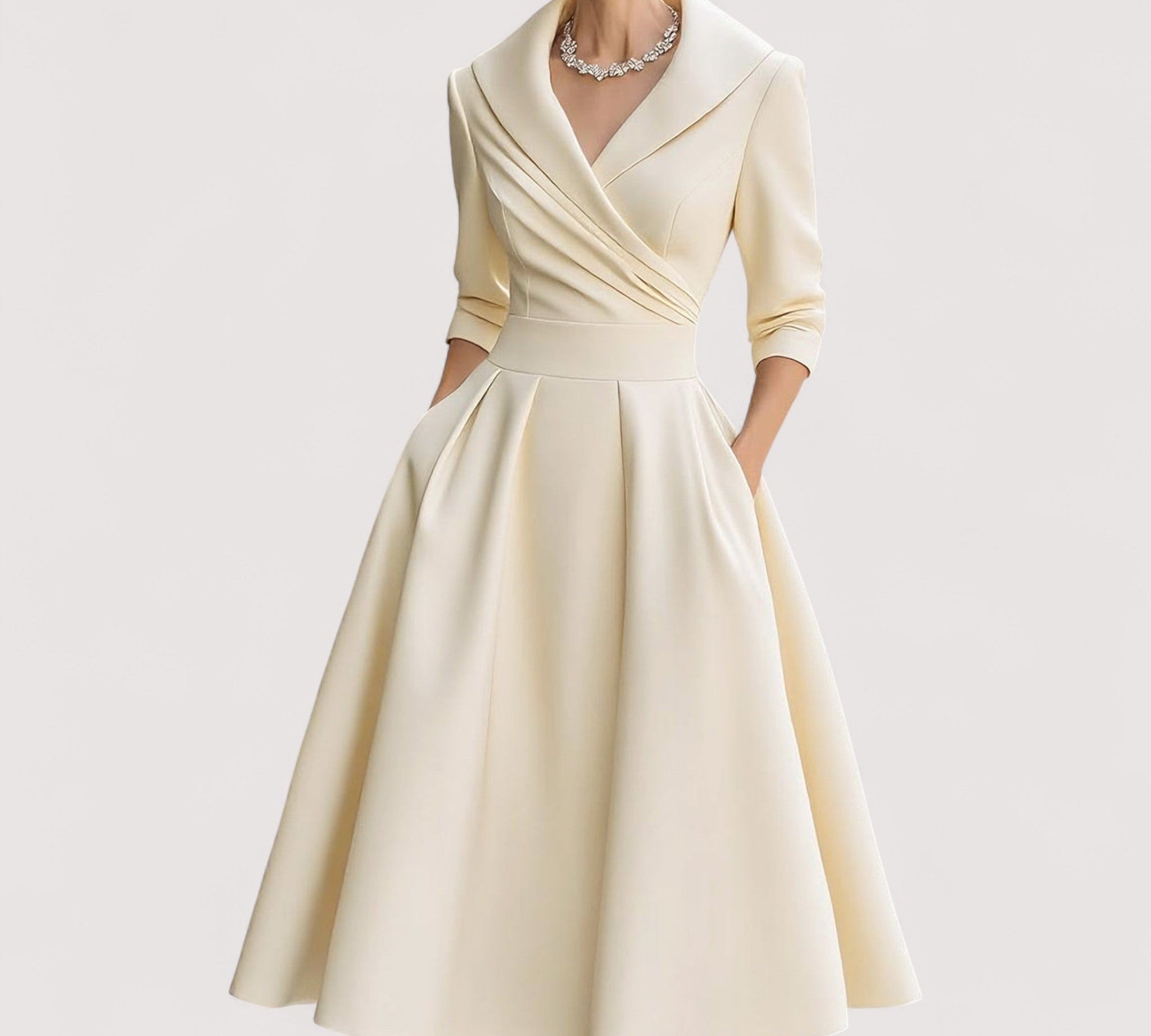 Lorenza™ | Midi satenska haljina