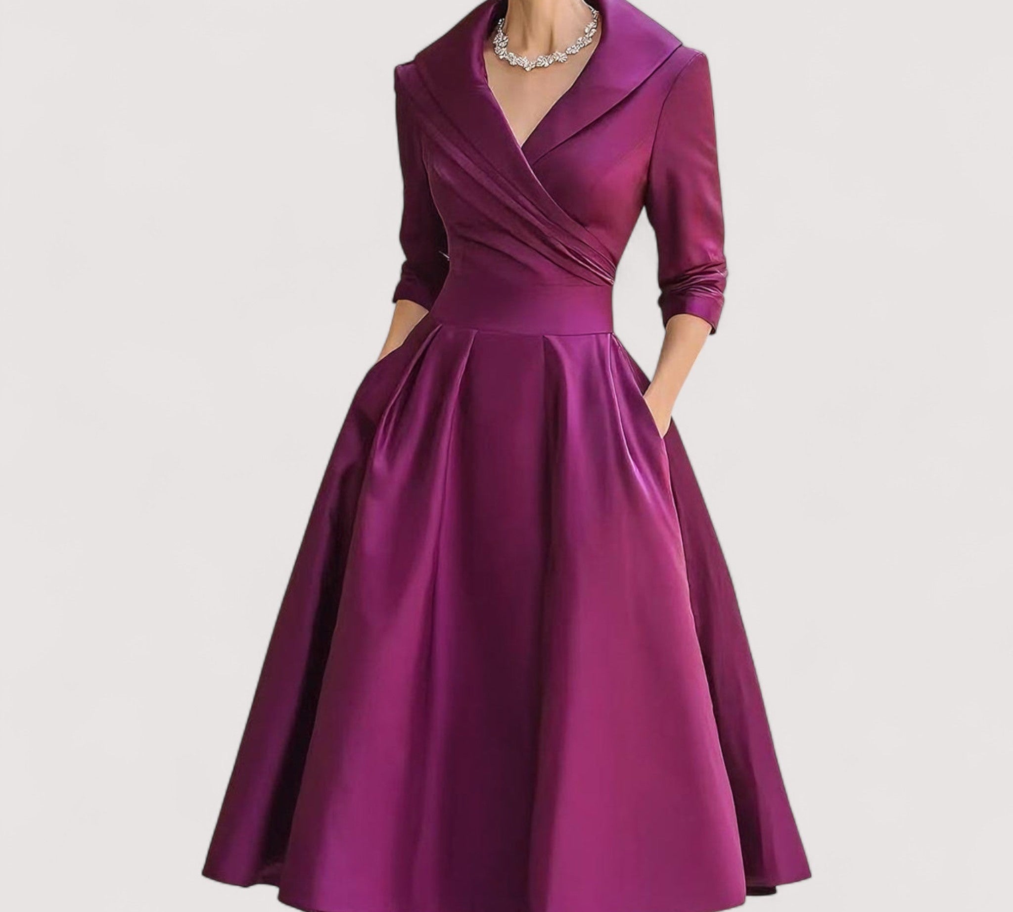 Lorenza™ | Midi satenska haljina