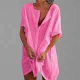 Organsko ljetno haljina od pamuka i lana za udobne ljetne trenutke