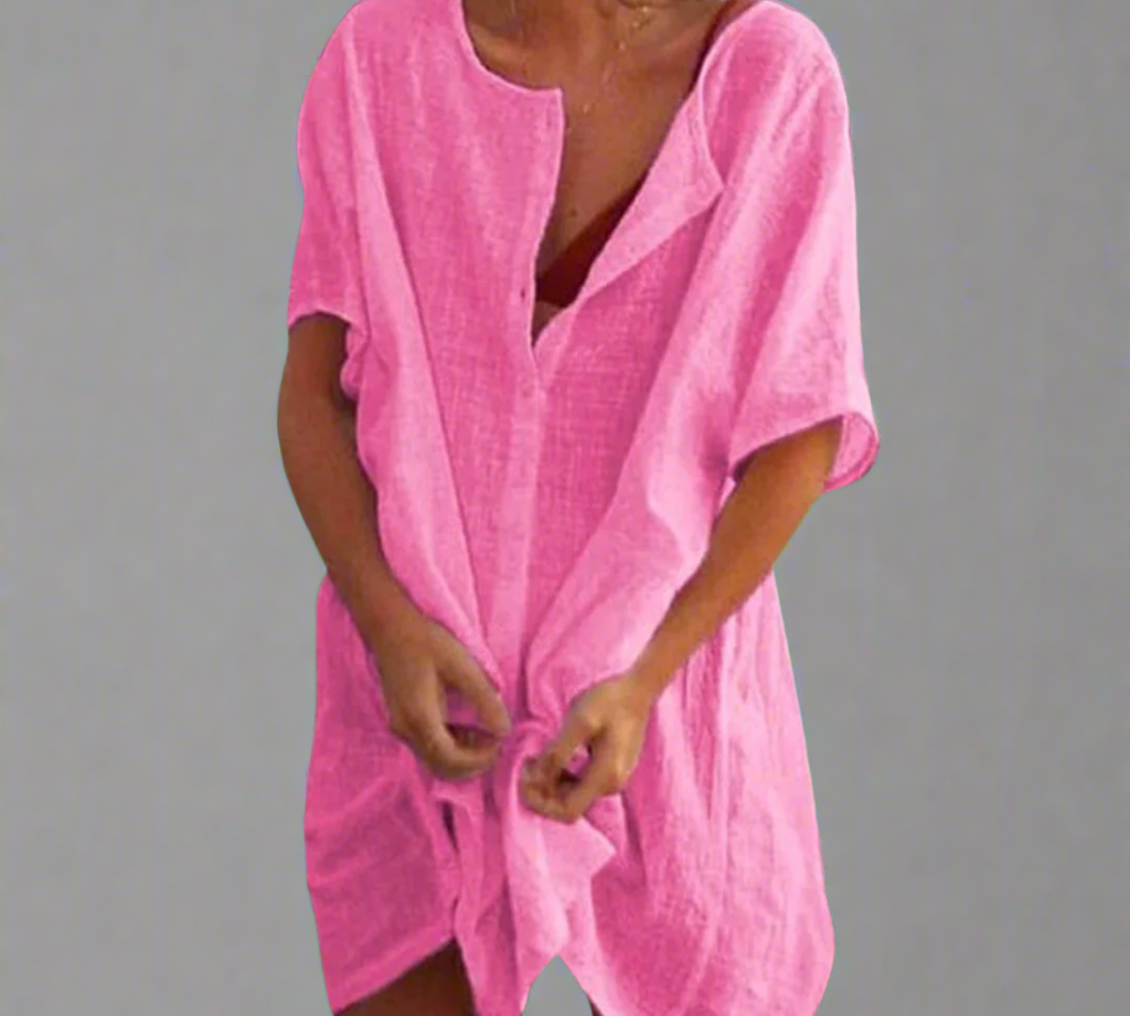 Organsko ljetno haljina od pamuka i lana za udobne ljetne trenutke