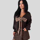 Maglia - Cozy Chic S Animal Uzorkom I Mašnom Na Leđima