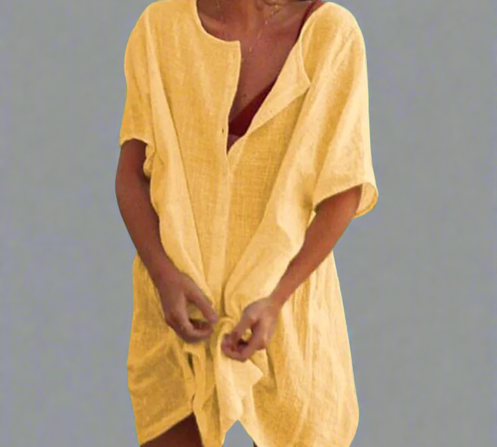 Organsko ljetno haljina od pamuka i lana za udobne ljetne trenutke