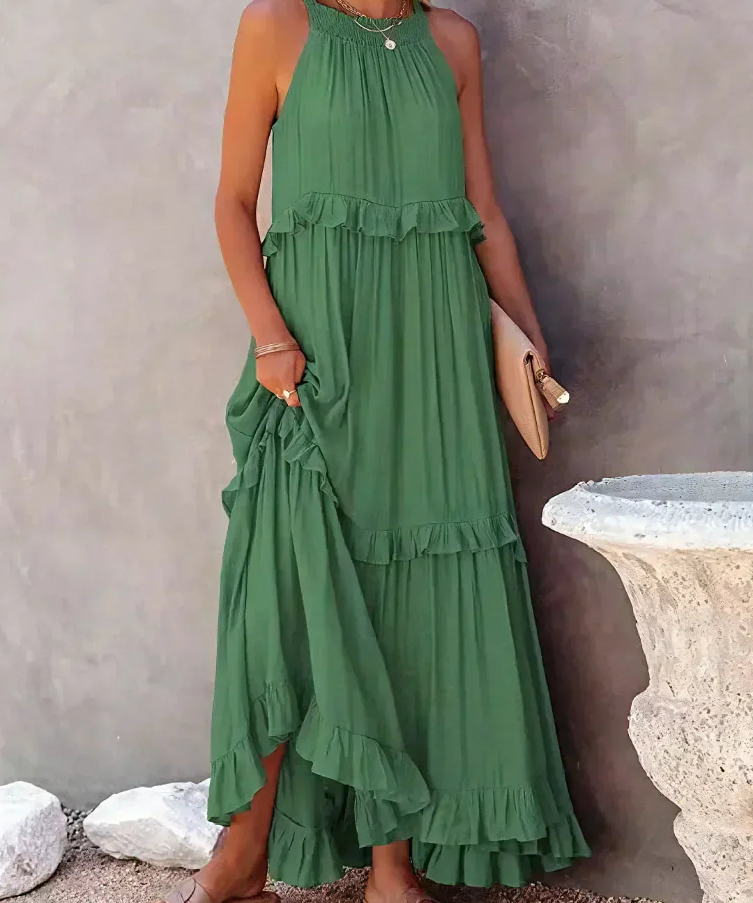 Robyn – Halter Ruffle Maksi Haljina