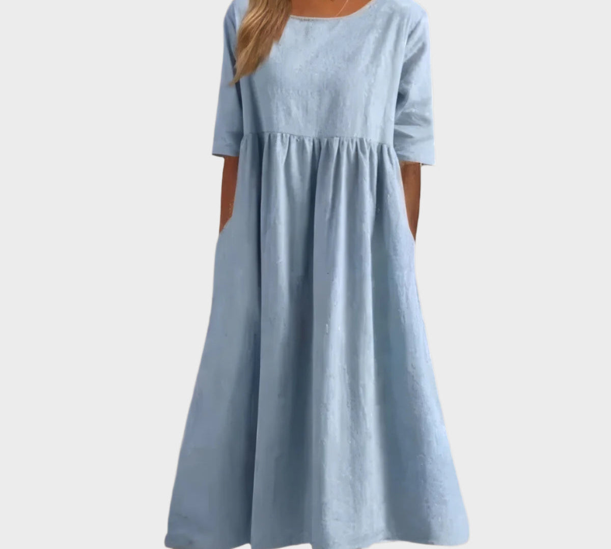 Lako haljina s kratkim rukavima i laganim krojem