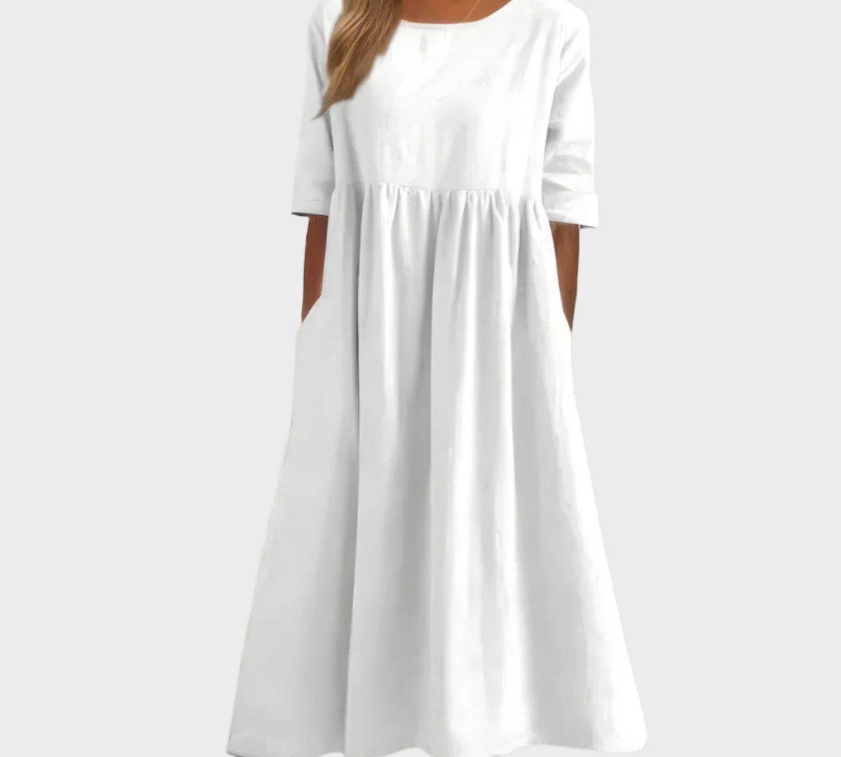 Lako haljina s kratkim rukavima i laganim krojem