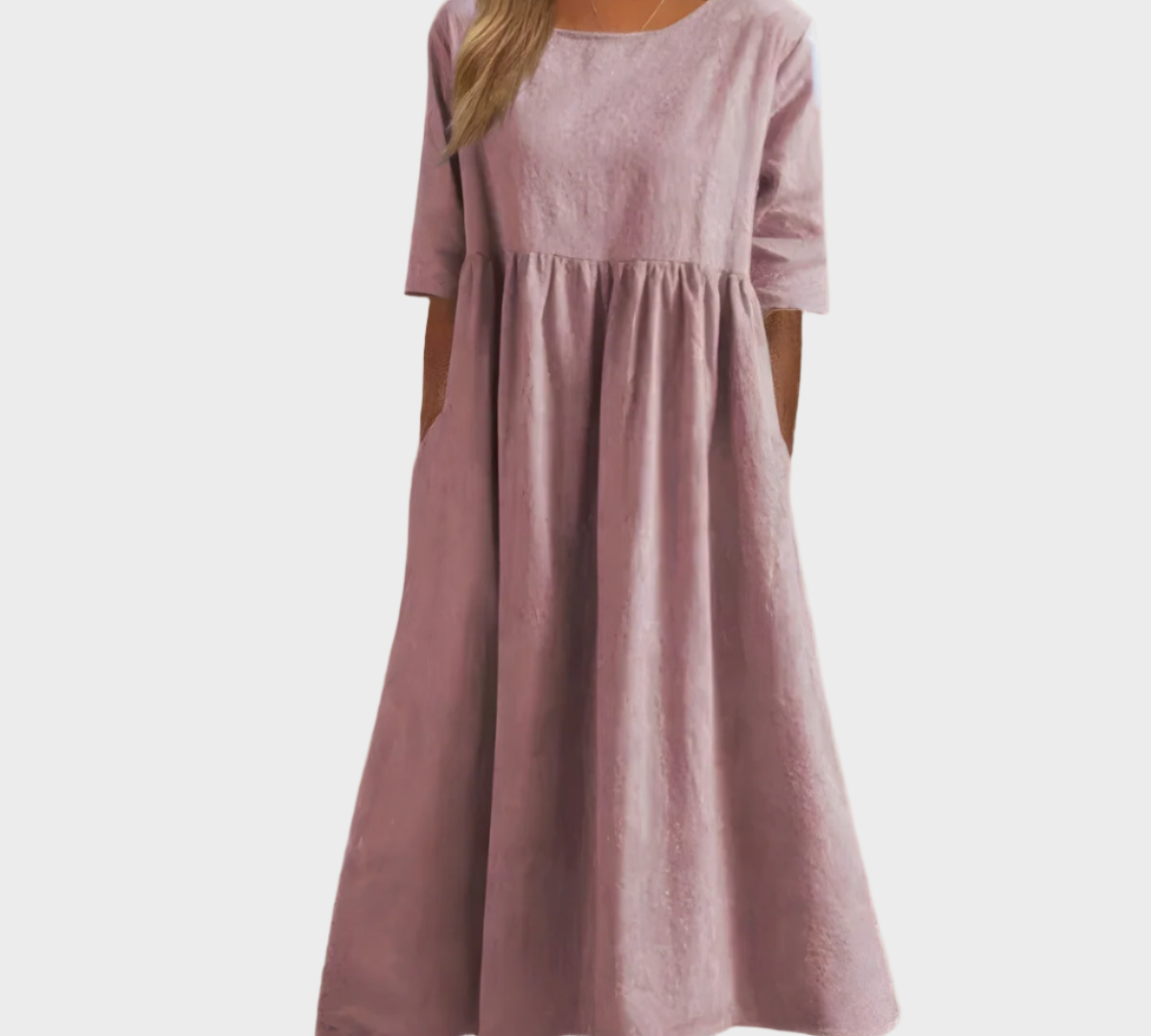 Lako haljina s kratkim rukavima i laganim krojem