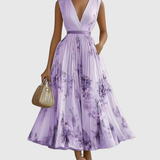 Rowella - Elegantna Plisirane Maxi Haljina