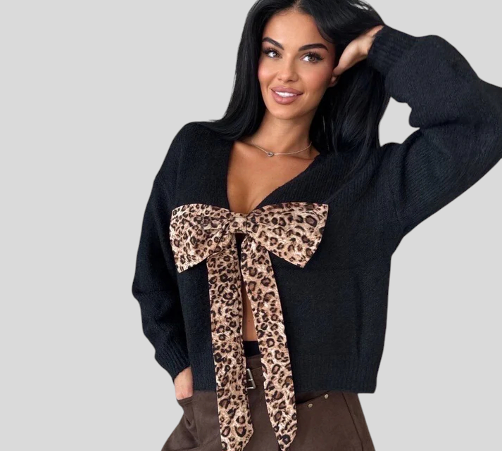 Maglia - Cozy Chic S Animal Uzorkom I Mašnom Na Leđima