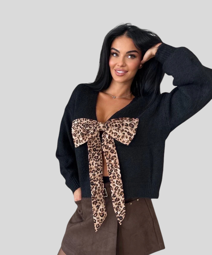 Maglia - Cozy Chic S Animal Uzorkom I Mašnom Na Leđima