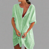 Organsko ljetno haljina od pamuka i lana za udobne ljetne trenutke