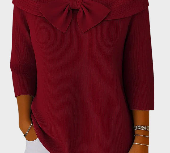 Catalina - Ženski Pulover S Mašnom I Okruglim Izrezom