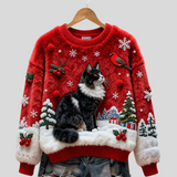 Charlot – Luksuzna Cozy Božićna Majica S Mačkom