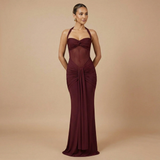 Ženska Halter Maxi Haljina sa Srčanim Izrezom za Vjenčanje