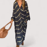 Maren™ | Prugasta maxi haljina