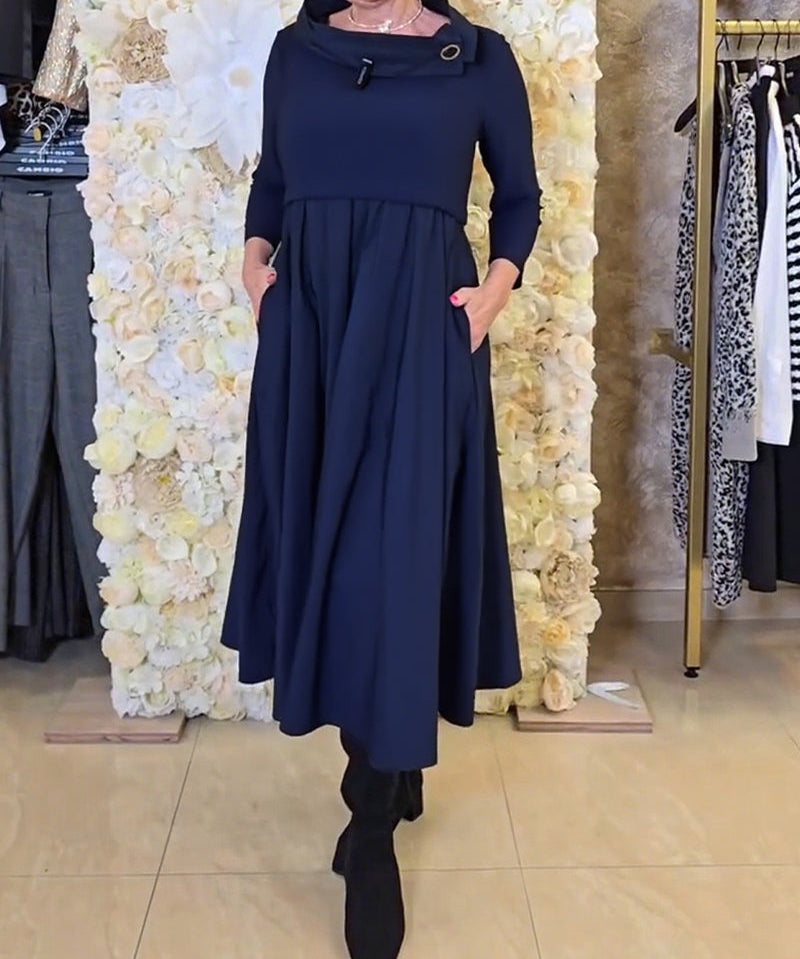 Nola™ | Ženska smjela jednobojna A-kroj street haljina