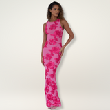 Lily™ | elegantna maksi haljina s Pink cvjetna Design