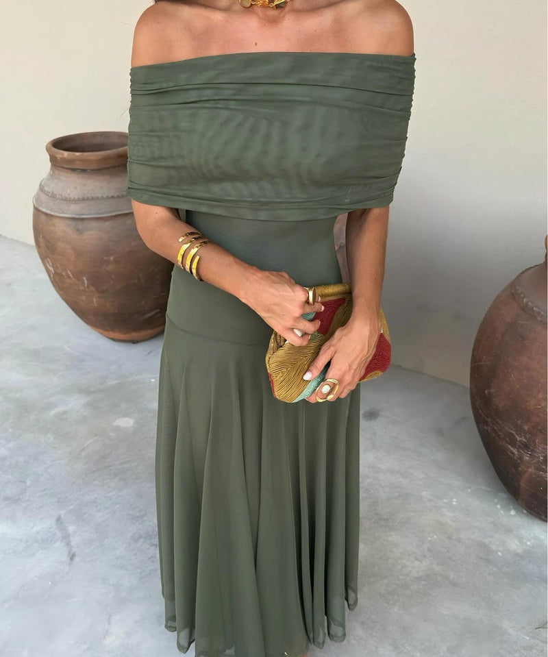 Camila | Elegantna Maxi Haljina s Mrežom