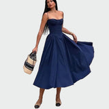 Satenska maxi haljina s tankim naramenicama