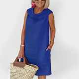 Haljina s kaki ovratnikom