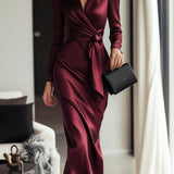 Isabella - Satin Wrap Elegance Dress
