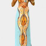 Camela - Bohemian Print Back-Tie Maksi haljina