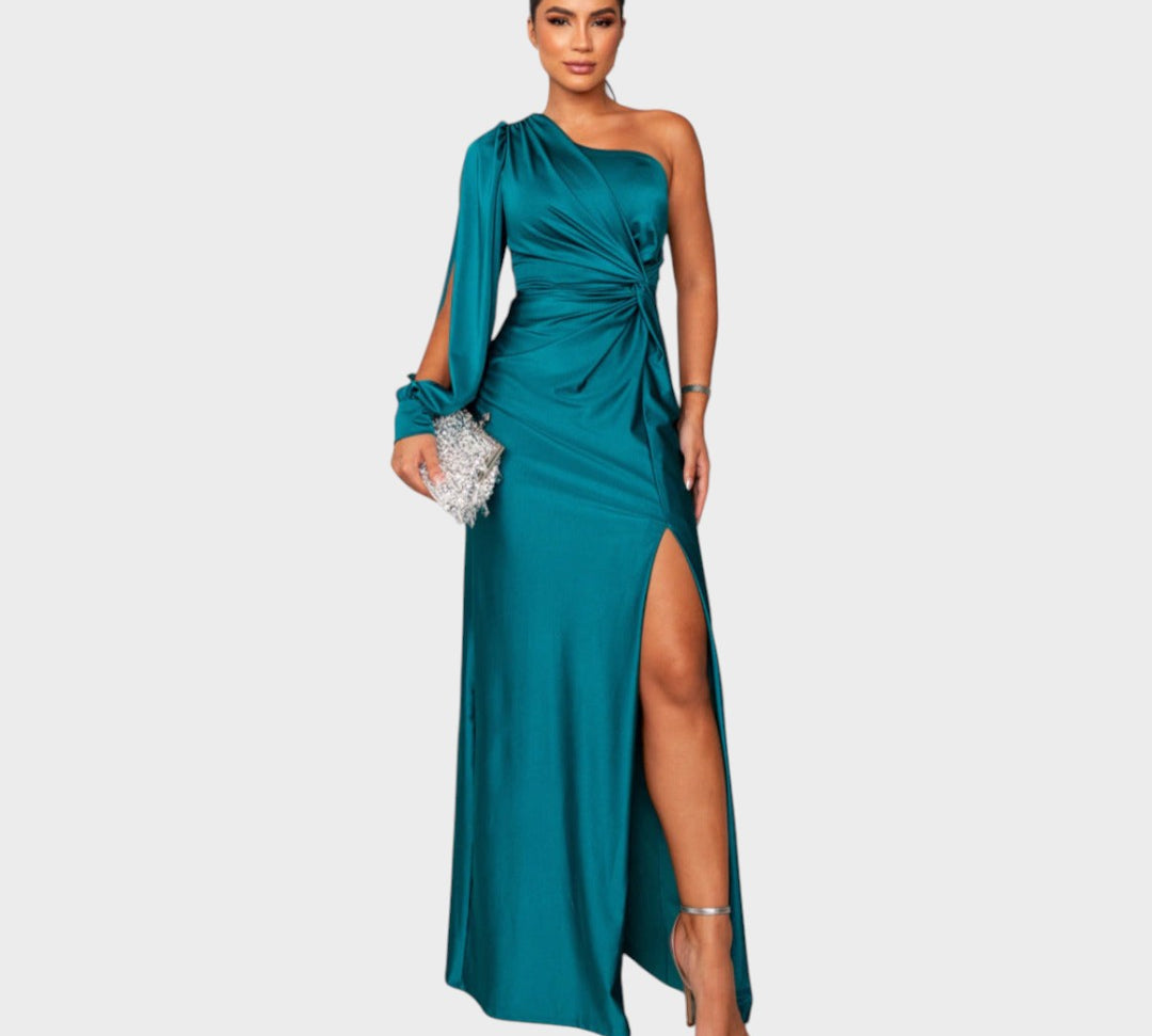 Marica – Elegantna duga haljina na jedno rame