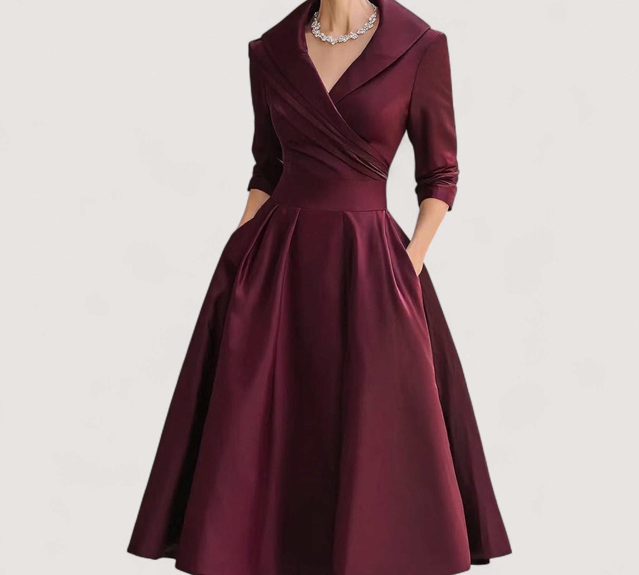 Lorenza™ | Midi satenska haljina