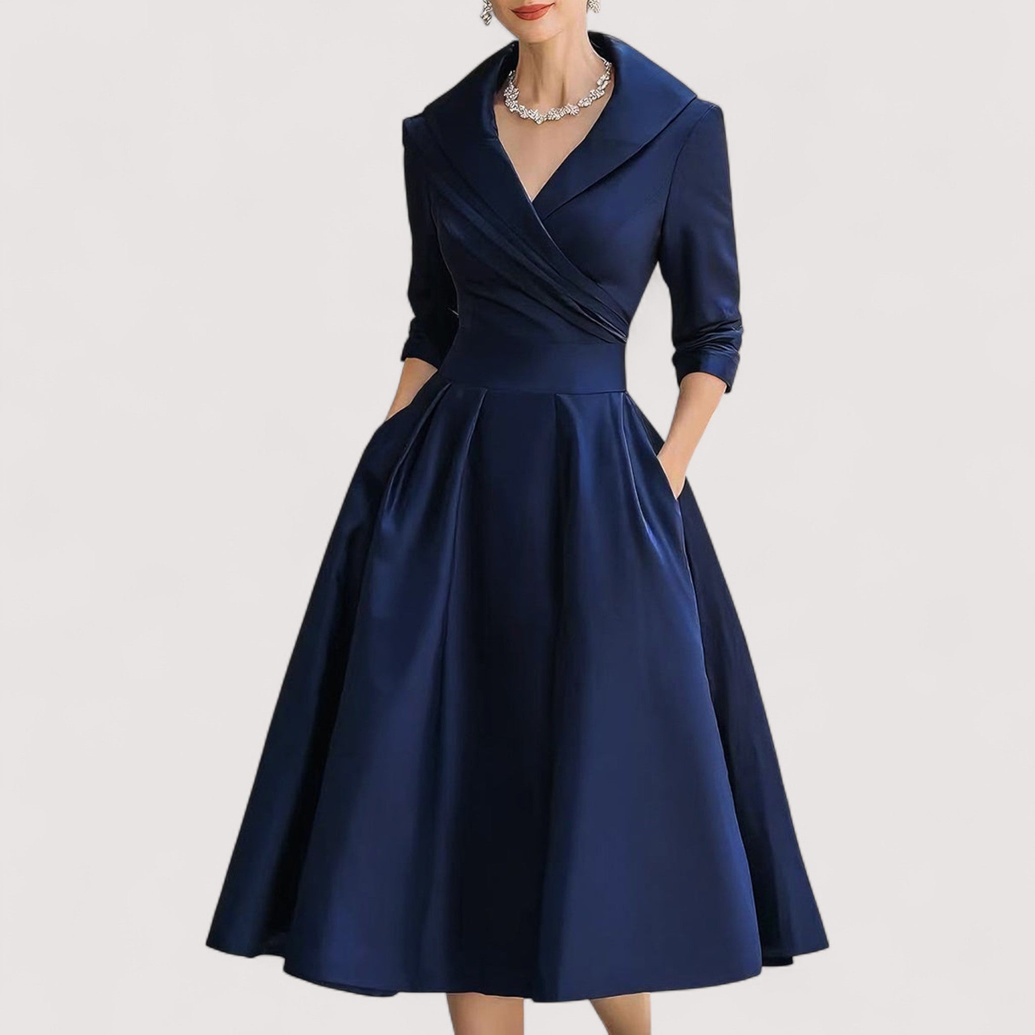 Lorenza™ | Midi satenska haljina