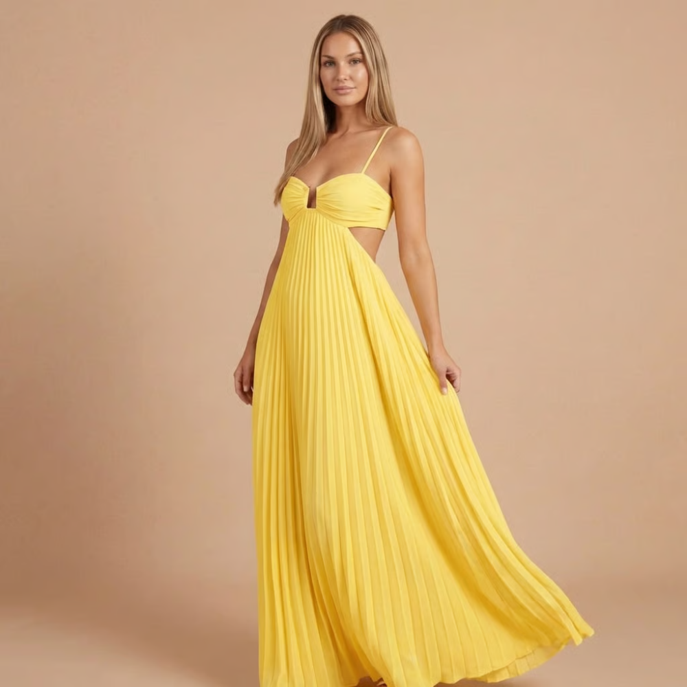 Ženska Nabrana Halter Maxi Haljina za Vjenčanje