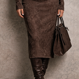Noa – Suede Luxe Turtleneck Midi haljina