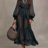 Gerda | Elegantna Midi Haljina s V-Izrezom