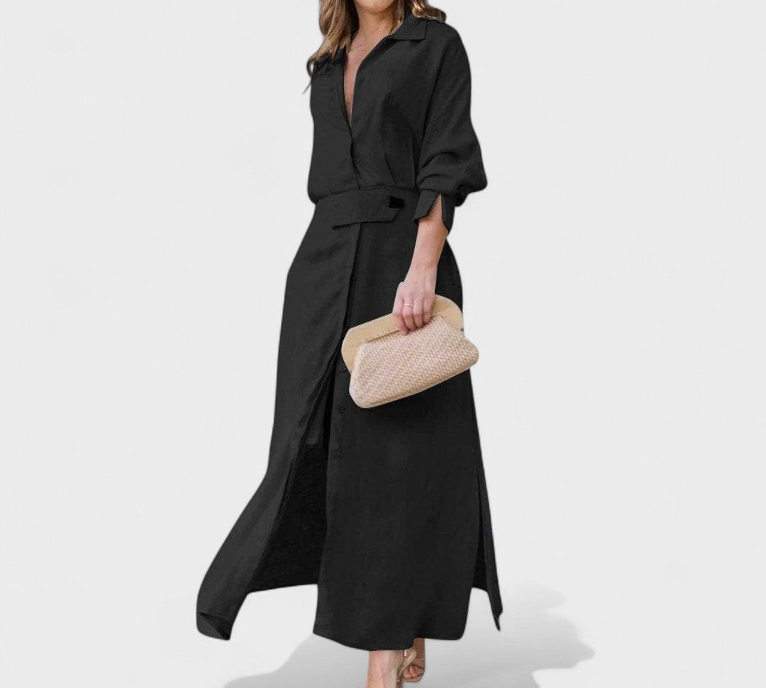 Gordana - Elegantna duga haljina s V-izrezom