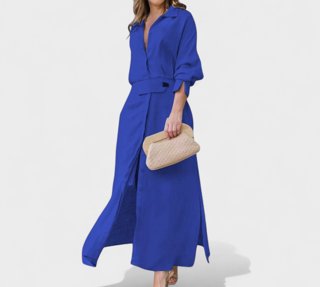 Gordana - Elegantna duga haljina s V-izrezom