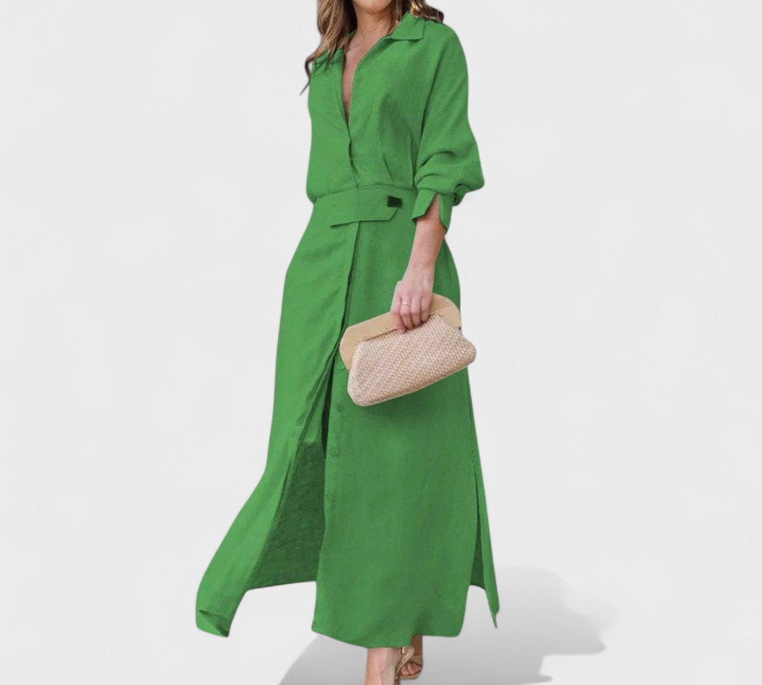 Gordana - Elegantna duga haljina s V-izrezom