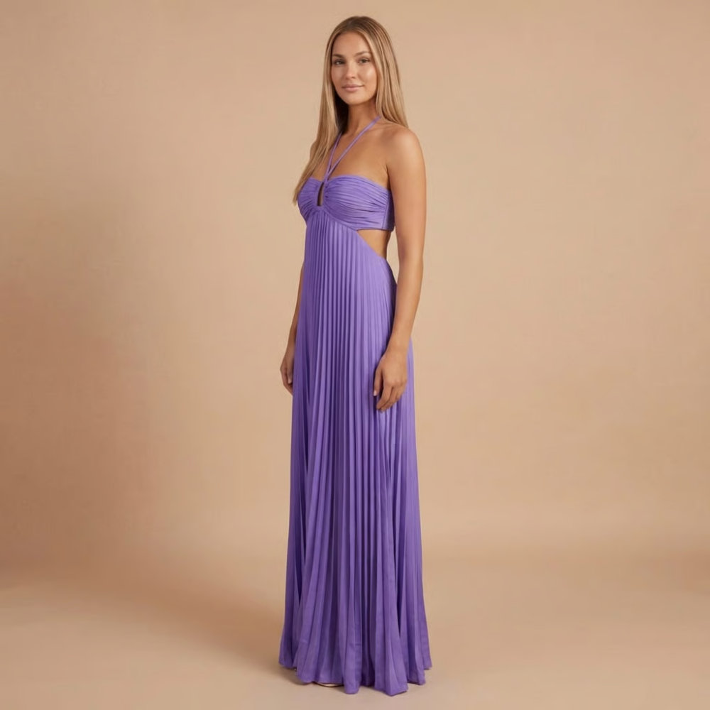 Ženska Nabrana Halter Maxi Haljina za Vjenčanje