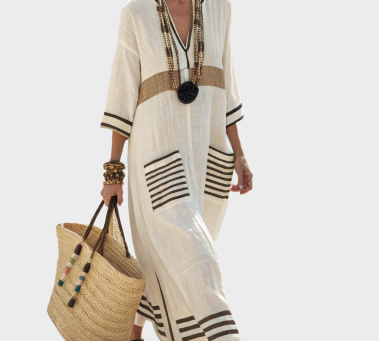 Kaftan s prugama i oversized džepovima