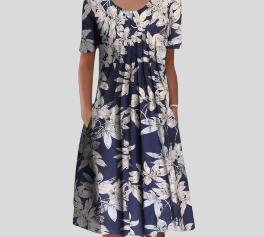 Anais - Casual Cvjetna Haljina S Džepovima