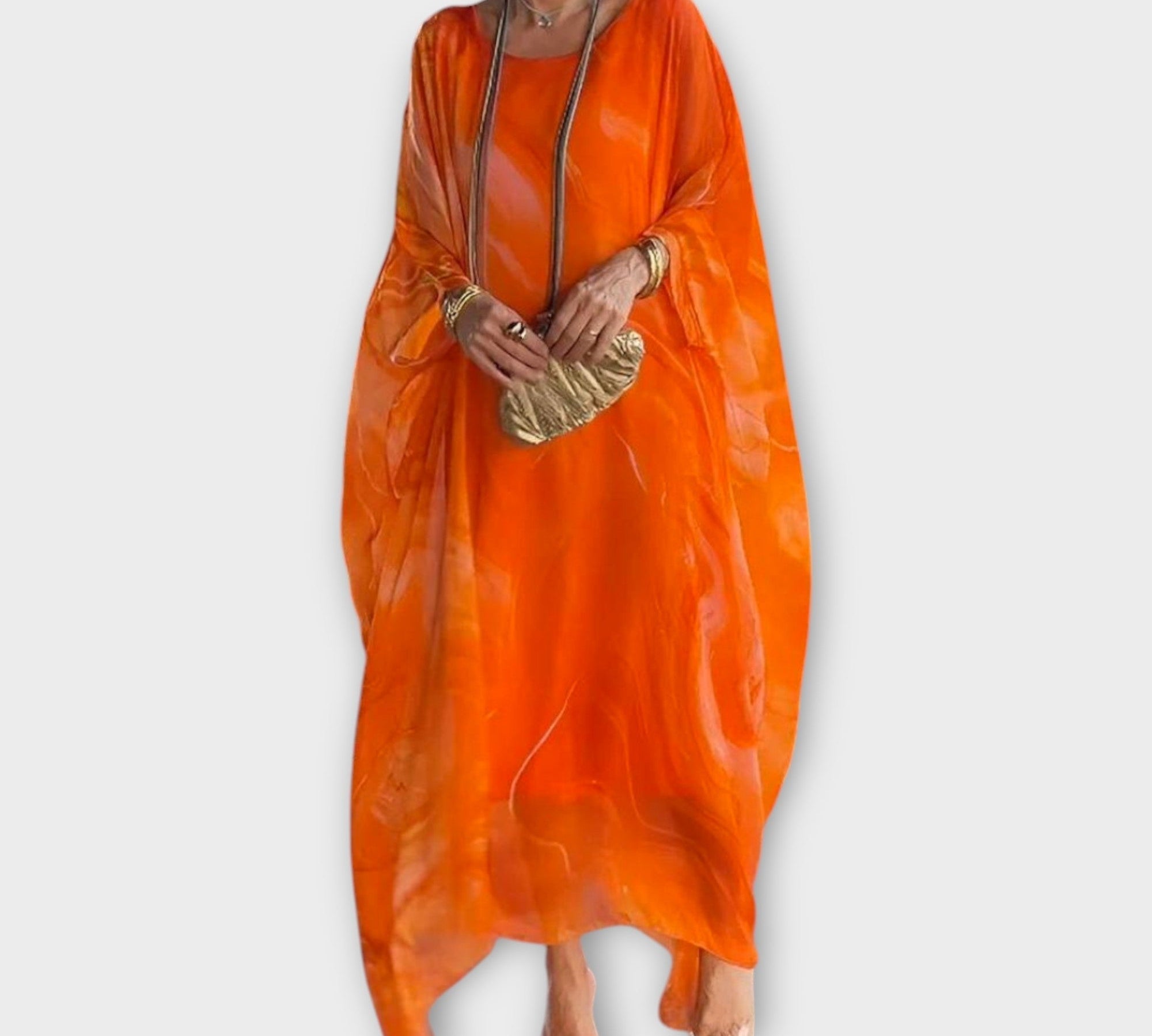 Maxi kaftan s prozirnom teksturom