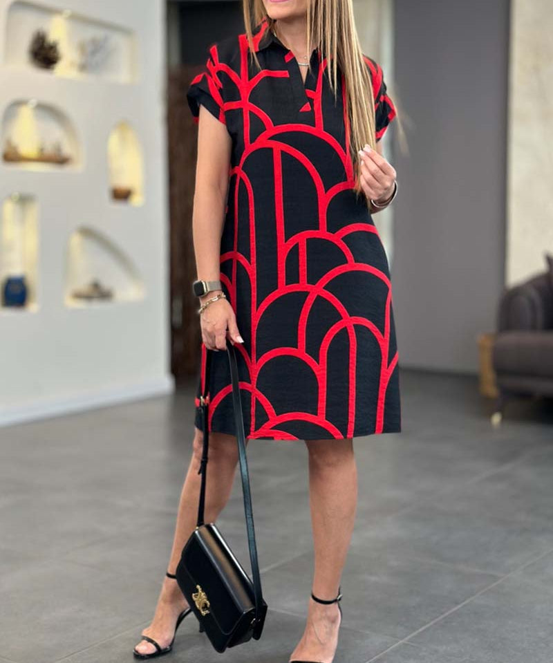 Ellanore – Geometric Print Polo Haljina