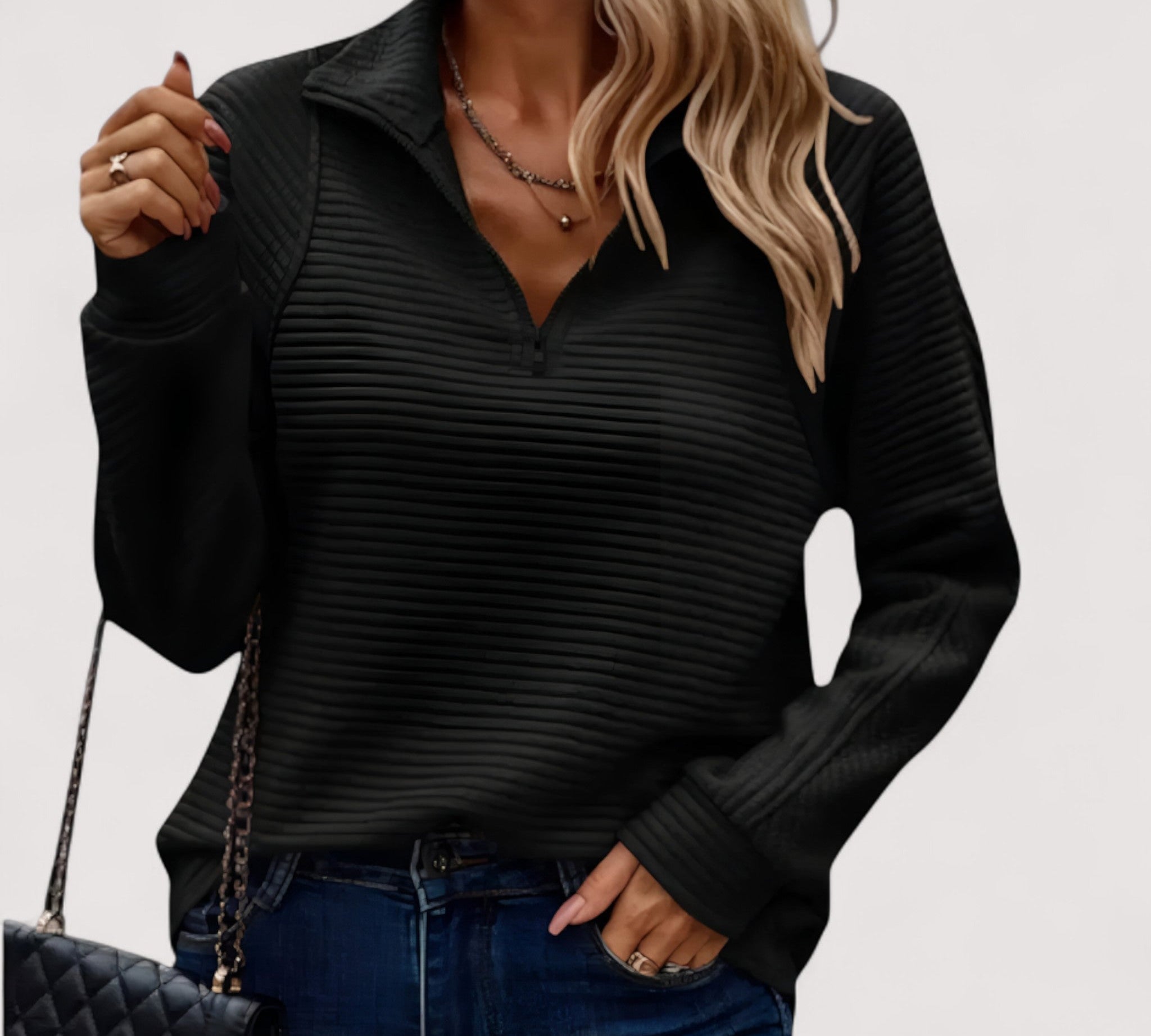 Tatiana™ | Elegantan džemper s polu-rajferšlusom